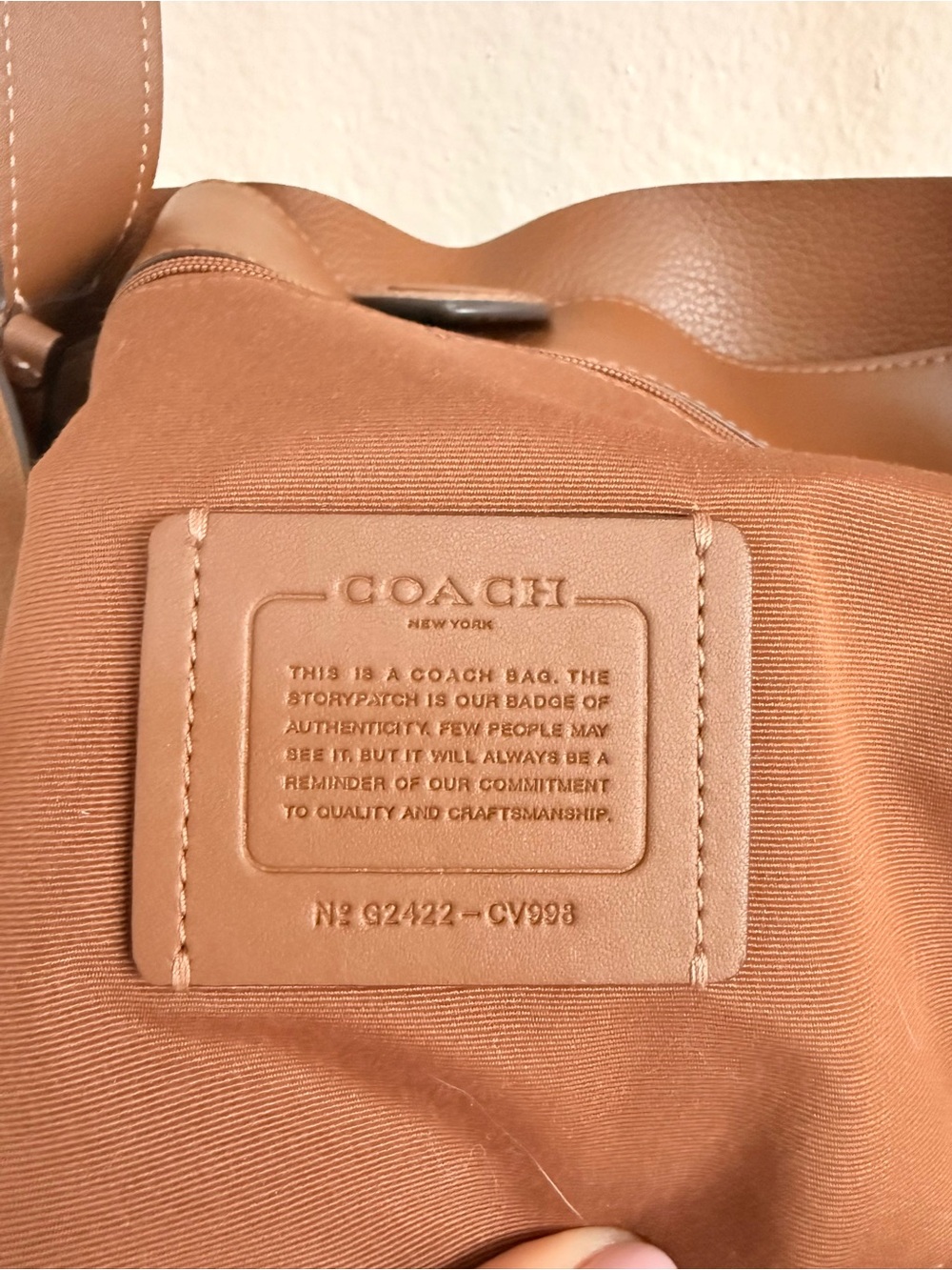Coach Tan Brown Suede Hadley XL Tote - Picture 4 of 8